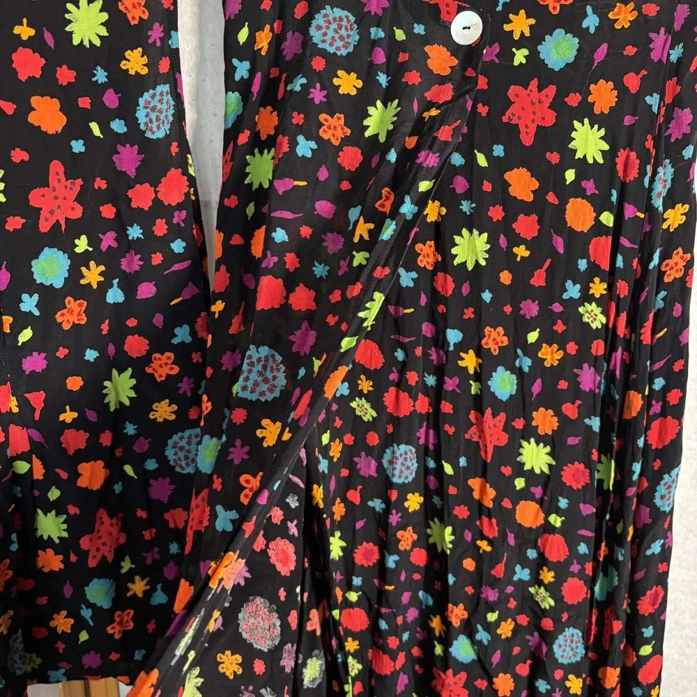 Vintage CAROLE LITTLE Women Size 16 Black Floral Sleeveless Top and Skirt Set - Picture 5 of 12